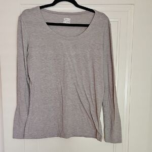 Heather Gray Long Sleeve Tee, Scoop Neck, Lightweight, XL, NWOT
